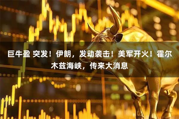 巨牛盈 突发！伊朗，发动袭击！美军开火！霍尔木兹海峡，传来大消息